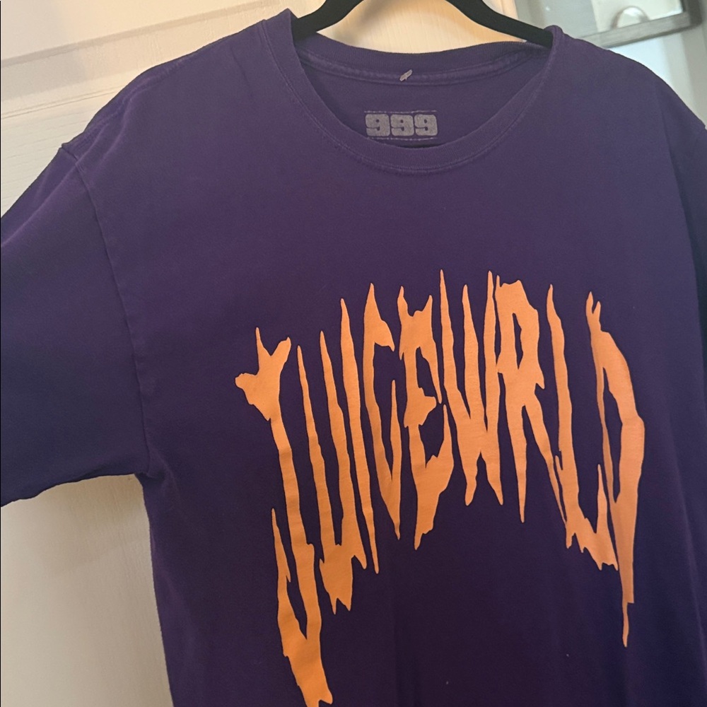 999 Purple Graphic Tee with Orange Print - Men’s Shirt